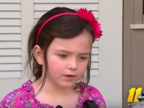 Caitlin Miller, 5, is seen in an interview with ABC 11.