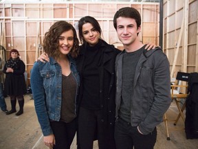 Katherine Langford, left, Selena Gomez, centre, and Dylan Minnette star in Netflix's "13 Reasons Why." (HANDOUT)