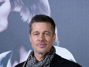 Brad Pitt attends the Madrid premiere of the Paramount Pictures title 'Allied' (Aliados) at Callao City Lights on November 22, 2016 in Madrid. (Photo by Carlos Alvarez/Getty Images For Paramount Pictures)