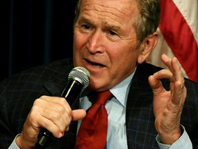 For his part, George W. Bush - enjoying a renaissance of sorts - has been careful not to criticize Trump despite people like Jimmy Kimmel baiting him. (GETTY IMAGES/PHOTO)
