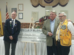 Submitted photo
The Lions Club of Belleville made a $100,000 donation to Habitat For Humanity Thursday.