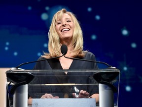Host Lisa Kudrow speaks onstage during UCLA Semel Institute's 'Open Mind Gala' at The Beverly Hilton Hotel on March 22, 2017 in Beverly Hills, California. (Alberto E. Rodriguez/Getty Images for UCLA Semel Institute )