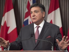 Ontario Finance Minister Charles Sousa at a news conference in Toronto on March 22, 2017. (THE CANADIAN PRESS/Frank Gunn)