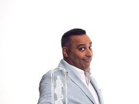 Canadian comic Russell Peters, pictured hosts the Juno Awards with Bryan Adams. (Handout)
