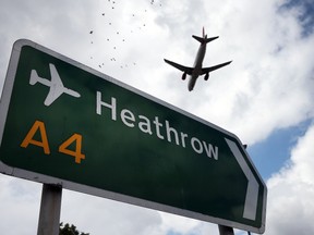 An airliner comes in to land at Heathrow Airport on August 11, 2014 in London, England. (Peter Macdiarmid/Getty Images)