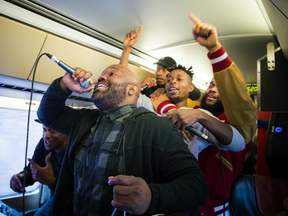 Hip hop artists The Lytics from Winnipeg performed on the Juno Express left Toronto's Union Station and arrived in Ottawa Friday March 31, 2017.