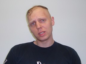 Jayme Pasieka, 29-years-old, is shown in this undated police handout photo. A mentally ill man found guilty of first-degree murder and other charges in a stabbing attack is to be sentenced today in Edmonton.Jayme Pasieka killed two co-workers and badly injured four other men at a grocery warehouse shortly before he was arrested on Feb. 28, 2014. (THE CANADIAN PRESS/HO-Edmonton Police Services)