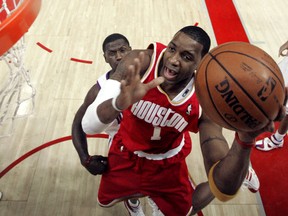 In this Dec. 12, 2007, file photo, Houston Rockets’ Tracy McGrady goes up for a shot in Houston. (AP Photo/David J. Phillip, File)