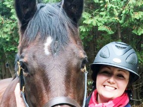 Kathleen Ciccotti, poses with her horse Fury, which recently contracted a disease through turkey vultures and had to be put down. Kathleen’s mom Dianne Gaffney is trying, with the assistance of town council, the OPP and the Ministry of Natural Resources and Foresty, to rid her Mitchell property of as many as 100 turkey vultures. SUBMITTED