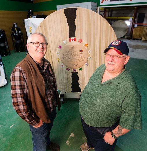 Woodturners create 'unique' massive platter for Canada's 150th birthday