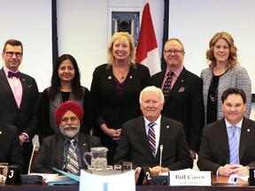 MP Marilyn Gladu at the Standing Committee on Health, where her bill was reviewed and passed unanimously. (members: back row l-r;  Doug Eyolfson, Sonia Sidhu, Marilyn Gladu, Colin Carrie, Rachel Harder, Len Webber/front row l-r; John Oliver, Darshan Kang, Bill Casey and Don Davies.)