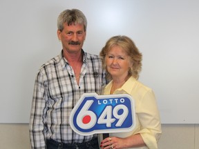 Edmonton couple Barbara and Douglas Fink won $8.1 million on a February LOTTO 6/49 draw. Photo Supplied