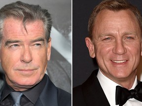 Pierce Brosnan (left) and Daniel Craig are seen in this combination shot. (Charley Gallay/Getty Images for AMC/Kevin Winter/Getty Images)