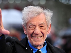 Ian McKellan arrives for the U.K. premiere of  "X-Men Days of Future Past" in central London, on May 12, 2014. (CARL COURT/AFP/Getty Images)