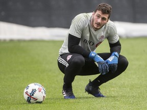 Alex Bono will start in goal for Toronto FC while Clint Irwin is sidelined with a hamstring injury. Bono stepped in last season, too. (CRAIG ROBERTSON/Toronto Sun)