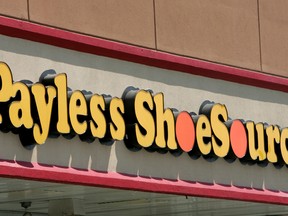 This Aug. 23, 2006, file photo shows a Payless store front is seen in Philadelphia. Shoe chain Payless ShoeSource has filed for Chapter 11 bankruptcy protection, becoming the latest retailer to succumb to increasing competition from online rivals like Amazon. The retailer said Tuesday, April 4, 2017, that it will be immediately closing nearly 400 stores as part of the reorganization. (AP Photo/Matt Rourke, File)