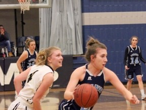 Allison Hunder, a guard and defensive specialist – who will play Wednesday in the High School Showcase for all-star coach Fraser Holt of the Strathcona Lords. Among rivals on the opposing team coached by Lauren Green of the Jasper Place Rebels will be Hunder’s Paul Kane Blues teammates, Alesha Stanley and Aneka Steele. (Supplied)