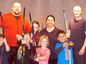 Participants and coaches of the Canadian Belgian Dutch Club's Sunday afternoon Pop N Jay archery. The program is open to all children and their parents and/or guardians to take part.