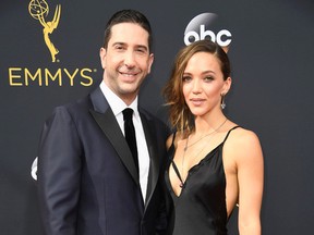 David Schwimmer and Zoe Buckman attend the 68th Annual Primetime Emmy Awards at Microsoft Theater on September 18, 2016 in Los Angeles, California. (Photo by Frazer Harrison/Getty Images)