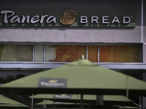 A view of a Panera Bread restaurant on April 5, 2017 in Daly City, California. Investment firm JAB Holding Co. announced plans to purchase Panera Bread Co. for $315 per share in a cash deal estimated at $7.5 billion. (Photo by Justin Sullivan/Getty Images)