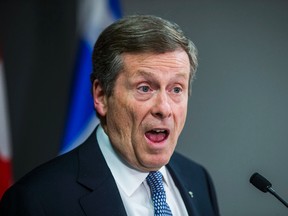 Toronto Mayor John Tory issued the stern warning to the city's landlords on Wednesday, saying landlords actually have a lot of influence over the rental marketplace and they need to exercise restraint. (TORONTO SUN/FILES)