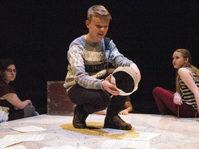 Willis Henry performs a scene from the Grand Theatre High School Project?s Shakespeare: The Mixtape, which runs Thursday through Saturday on the Grand?s McManus Stage. (Hannah MacLeod/The London Free Press)