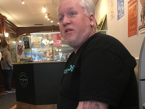 “This is my last shift,” bewildered pot-shop manager Mark Harrison said Wednesday, on the heels of yet another police raid. “They win.” (JOE WARMINGTON/TORONTO SUN)