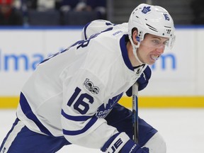 Leafs' Mitch Marner scored the lone goal for Toronto on Tuesday against Washington. (AP PHOTO)