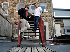 Jim Han and Joseph Yao of the Ill at Will street dance crew outside their downtown studio in London Ont. March 22, 2017. CHRIS MONTANINI\LONDONER\POSTMEDIA NETWORK