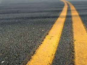 painted lines on road