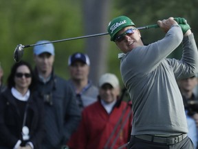Charley Hoffman hits a drive on the 18th hole during the first round for the Masters golf tournament on April 6, 2017, in Augusta, Ga. (AP Photo/Chris Carlson)