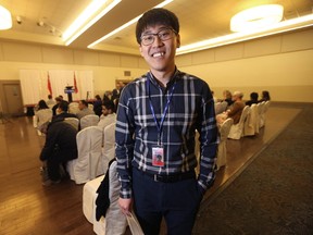 Tong Shu is an engineer in training with Manitoba, and a University of Manitoba graduate. He attended an event in Winnipeg, regarding the Provincial Nominee Program. Thursday, April 6, 2017.