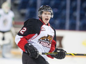 Jansen Harkins of the WHL Prince George Cougars. Team Cherry and team Orr got some practice time on the ice Tuesday before the BMO CHL/NHL Top Prospects game on Thursday Jan 22 2015 at the Meridian Centre in St. Catharines. Tuesday Jan 20, 2015. Bob Tymczyszyn/Postmedia