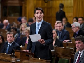 Prime Minister Justin Trudeau responds to a question on the situation in Syria during question period in the House of Commons on Parliament Hill in Ottawa on Friday, April 7, 2017. (THE CANADIAN PRESS/Justin Tang)