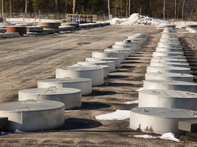 Low to intermediate wastes used to be stored in trenches on the property with concrete lids and now are the focus of much controversy as the plans for a deep geological repository at the Bruce nuclear generating stations north of Kincardine, Ont. on Tuesday April 5, 2016. (MIKE HENSEN, Free Press file photo)