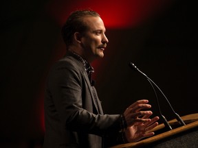 Alexandre Trudeau delivers a keynote speech entitled ‘Student Global Citizens: Around the World and Right at Home.’, during the National Conference for Second Language Educators, at the Shaw Conference Centre, in Edmonton Friday April 7, 2017.