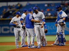 Jays starter Francisco Liriano was pulled after just one third of an inning last night against Tampa Bay. (GETTY IMAGES)