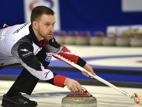 Brad Gushue and his team defeated Sweden last night. (Ed Kaiser/POSTMEDIA NETWORK)