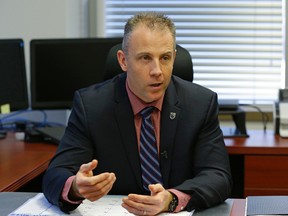 Chad Coles, the new CEO of Alberta Law Enforcement Response Teams (ALERT), interviewed in Edmonton on Wednesday April 4, 2017. (Larry Wong/Postmedia)