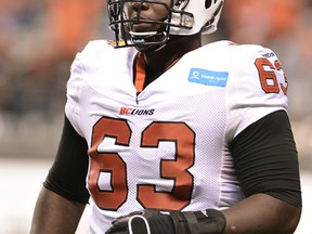 The Montreal Alouettes wasted no time in restructuring the contract of offensive lineman Jovan Olafioye after they got him from the B.C. Lions. (CARMINE MARINELLI/Postmedia Network)