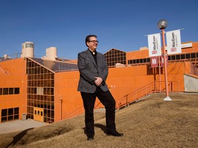 MacEwan University Faculty of Fine Arts and Communications Dean Allan Gilliland poses for a photo outside the university's west end campus, 10045 - 156 St., Wednesday March 29, 2017. Photo by David Bloom