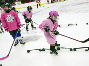 Cassie Campbell-Pascall was on the ice with girls aged 7-12 for Scotiabank Girls HockeyFest at Canadian Tire Centre Sunday April 9, 2017. The program included on and off ice training from former Olympian Campbell-Pascale and members of the University of Ottawa GeeGees and the Carlton University Ravens Women's Hockey Teams.   Ashley Fraser/Postmedia