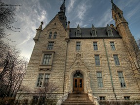 University Hall, the second building constructed on Northwestern University's campus, and the oldest building still standing is pictured in this photo taken on May 10, 2008. (Madcoverboy/Wikipedia)