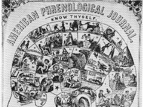 A cover of a 19th-century journal about phrenology, a discredited quackery that held intelligence could be gleaned from the shape of a person’s head and the bumps on them.