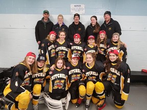 Mitchell Pee Wee girls 'B' team finished fourth at the OWHA provincial hockey tournament this past weekend. SUBMITTED