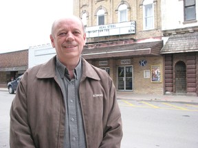 Glen Starkey, a member of the Kiwanis Club of Forest, is shown in this file photo standing outside the Kineto Theatre in Forest, where a Canadian Film Day screening is scheduled for April 19, 8 p.m. The free showing of Rhymes for Young Ghouls is being organized by the service club, in partnership with the Wiiwkwedong Arts Collective of Kettle and Stony Point First Nation.   (File photo/THE OBSERVER)