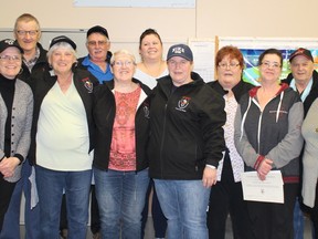 The volunteers who have helped APANO over the years include Roger Tousignant (back row left to right) John Van Geutselaar, Renelle Belisle, Bev Hotte, Emile Hotte and Coordinator Linda Archibald, Dianna Van Geutselaar, Denise Moorehead, Claudette Fortin, Lucille Nelson and Virginia Forsythe. Missing from the photo are Loretta Stamplecoski, John Girard, George Mousseau, Tina Lachance, Gilles Genier and Elise Cote.