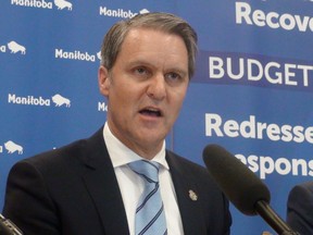 Finance Minister Cameron Friesen in budget lock-up April 11, 2017.