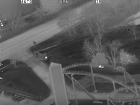 Police north of Toronto used a helicopter and thermal imaging to catch the alleged thieves after someone broke into a store at Canada’s Wonderland late Saturday and stole some treats. (YOUTUBE)