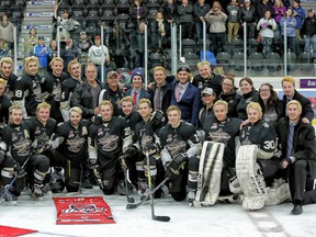 The Trenton Golden Hawks celebrate their OJHL North East Conference playoff championship. They travel to Georgetown Thursday night for Game 1 of the league finals. (OJHL Images)